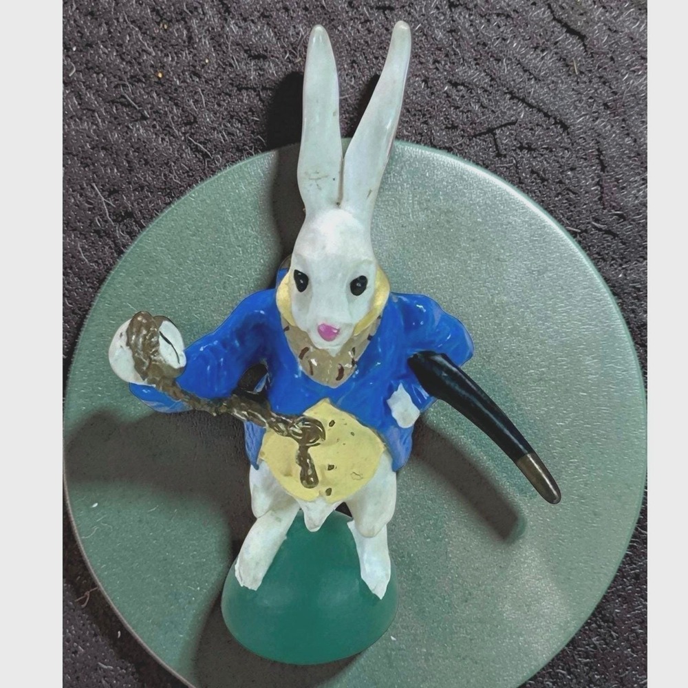 Vintage 1990 Hamilton Gifts Alice in Wonderland White Rabbit Figurine 3.5 inch